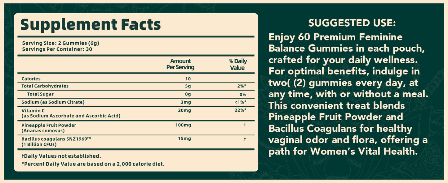 ๐บ Premium Feminine Balance Gummies โ Hawaiian Pineapple