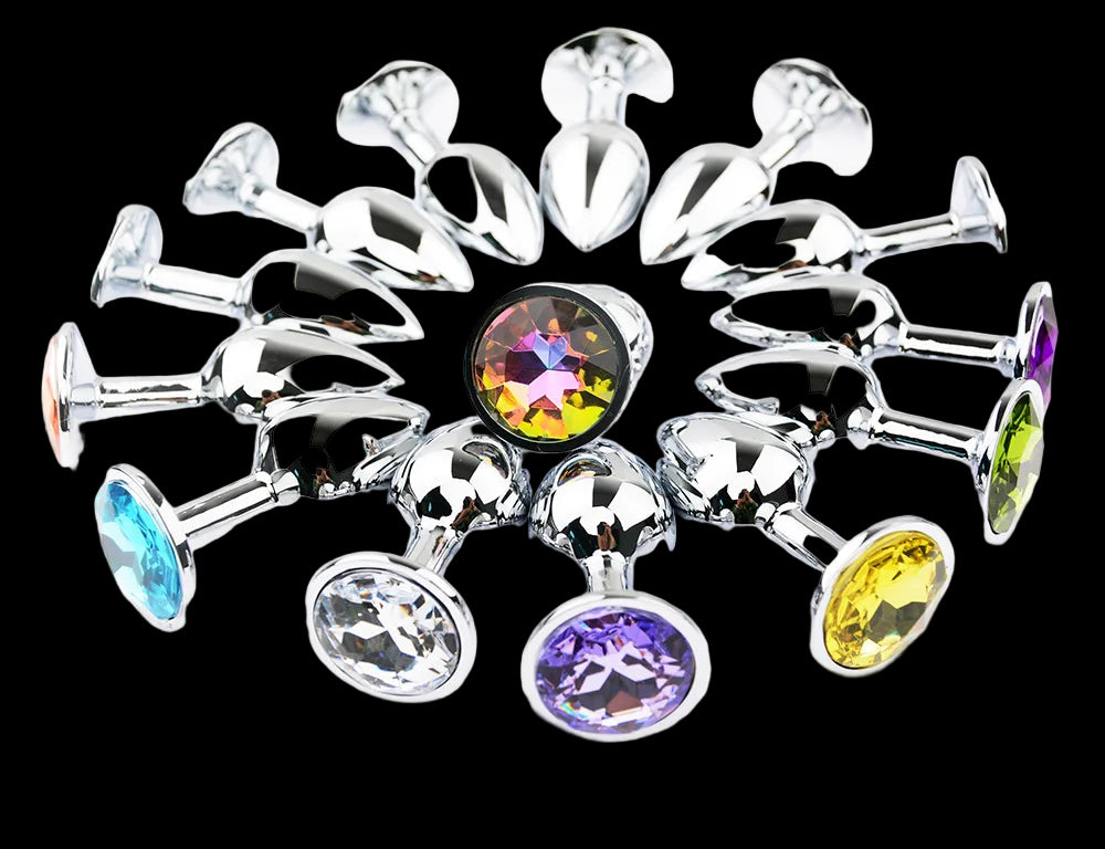 Decorative item with multicolored gemstones on a white background